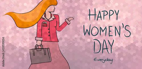 Happy womens day everyday business woman design