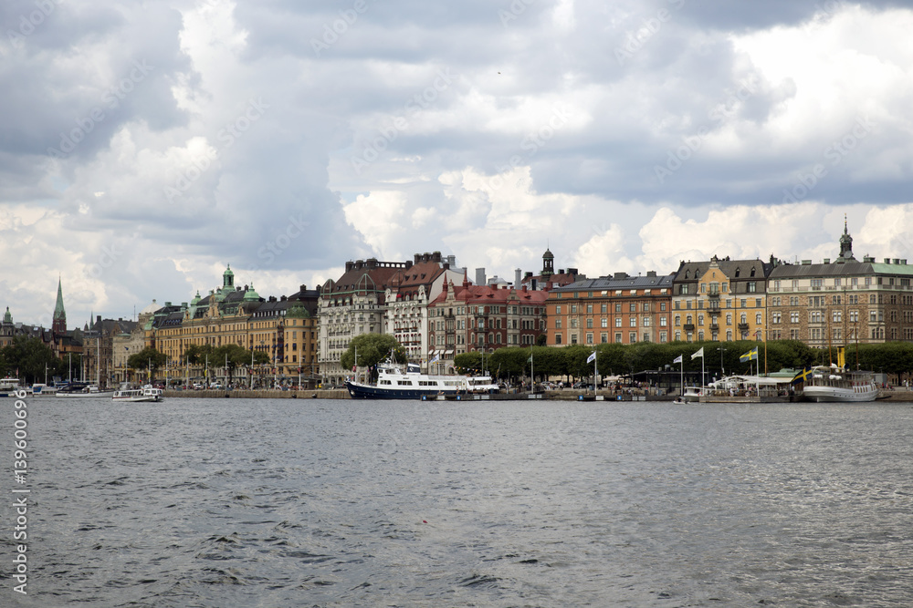 Colorful buildings in Stockholm, Sweden
