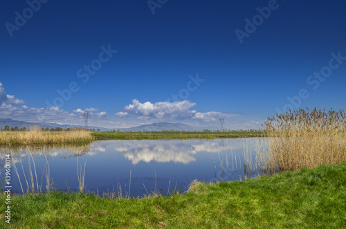 Relaxing landscape - lake with reflection