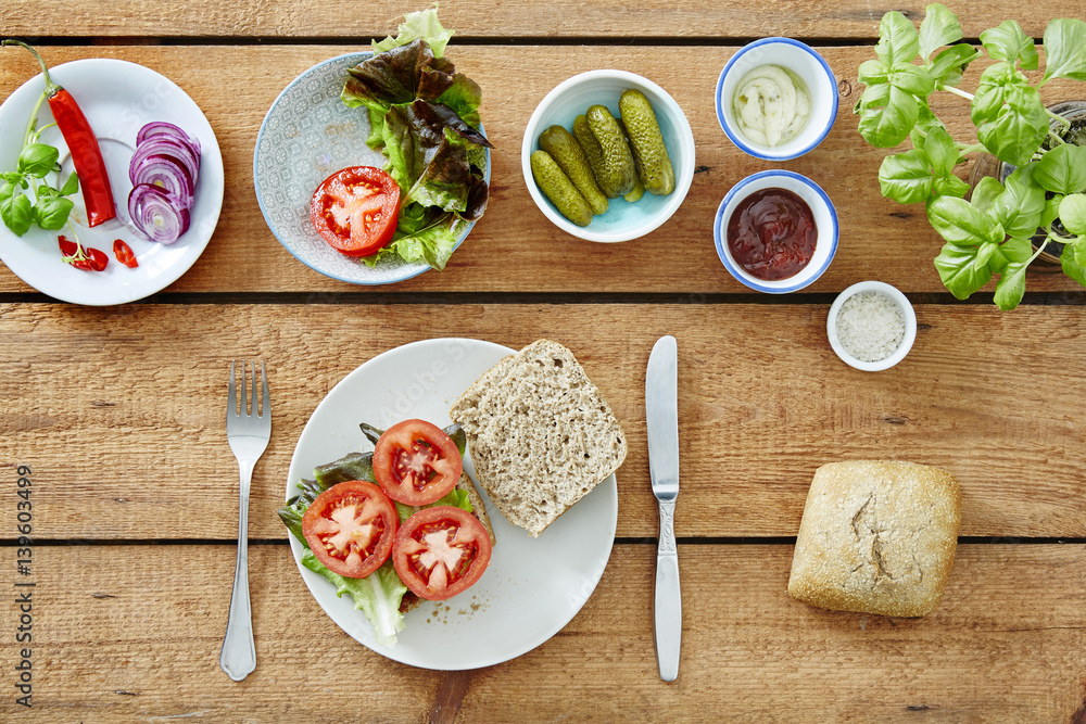 making a delicious organic vegan sandwich fresh ingredients making a delicious organic vegan sandwich fresh ingredients