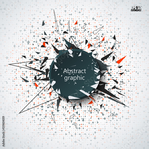 Graphic illustration with geometric pattern.