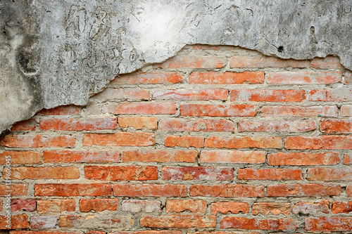 brick wall cracked cement Old   vintage  background