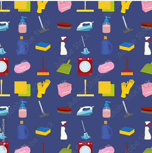 vector set of cleaning tools