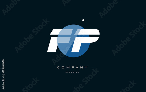 fp f p blue white circle big font alphabet company letter logo