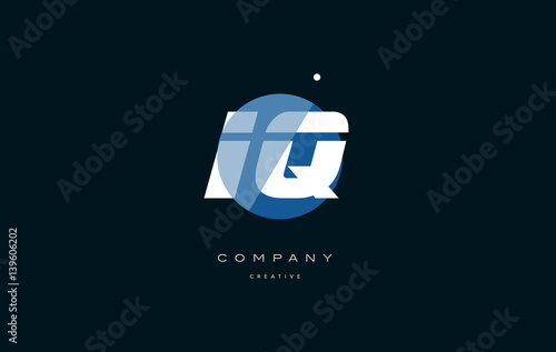 iq i q  blue white circle big font alphabet company letter logo