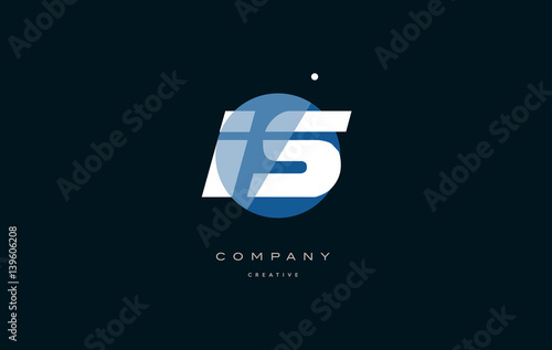 is i s blue white circle big font alphabet company letter logo