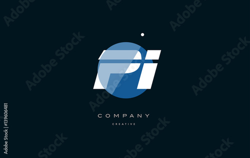 pi p i  blue white circle big font alphabet company letter logo