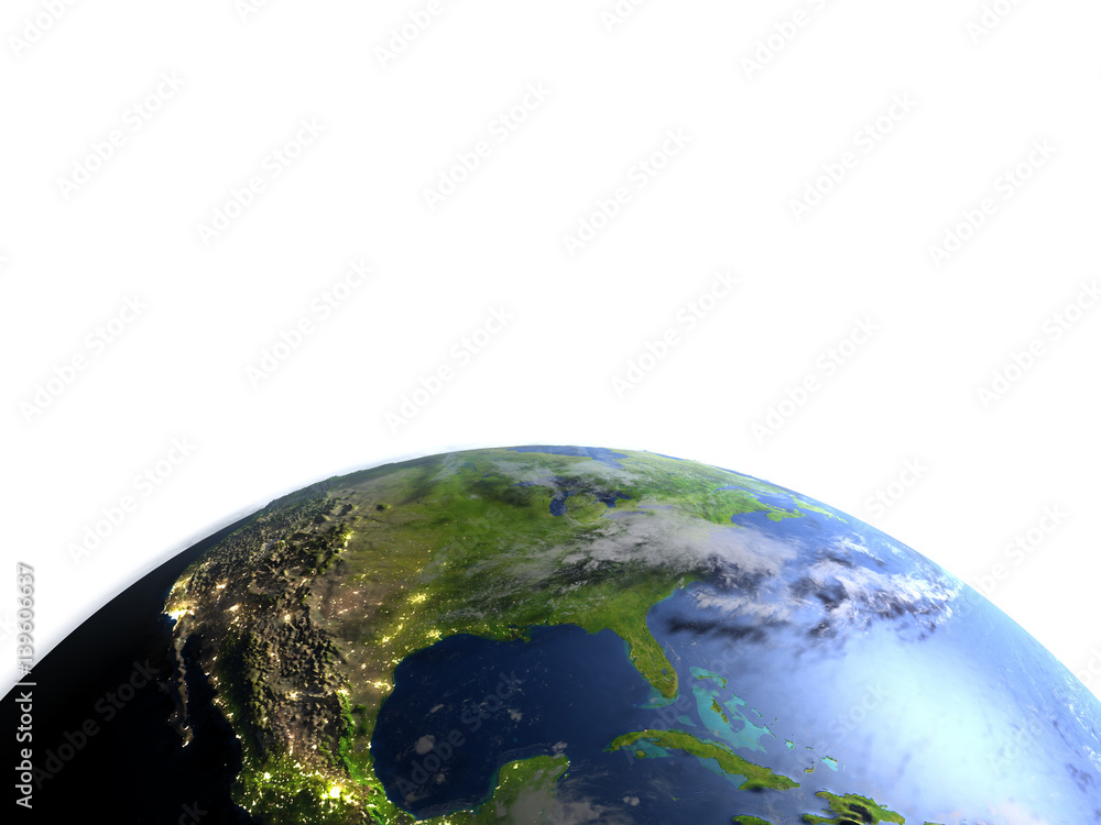 Fototapeta premium North America on planet Earth
