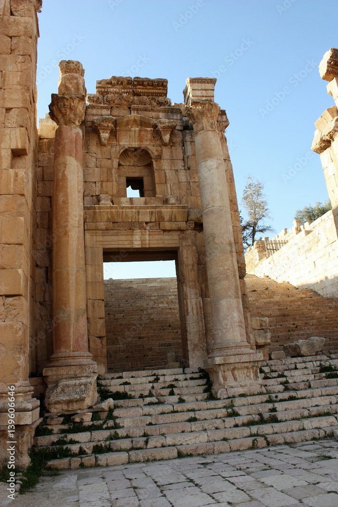Ancient city Jerash, Nymphaeum in Jordan, Middle East