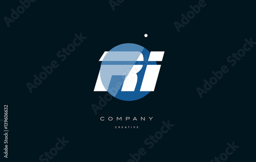 ri r i  blue white circle big font alphabet company letter logo