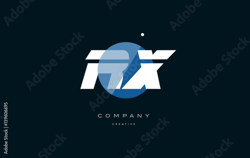 rx r x  blue white circle big font alphabet company letter logo