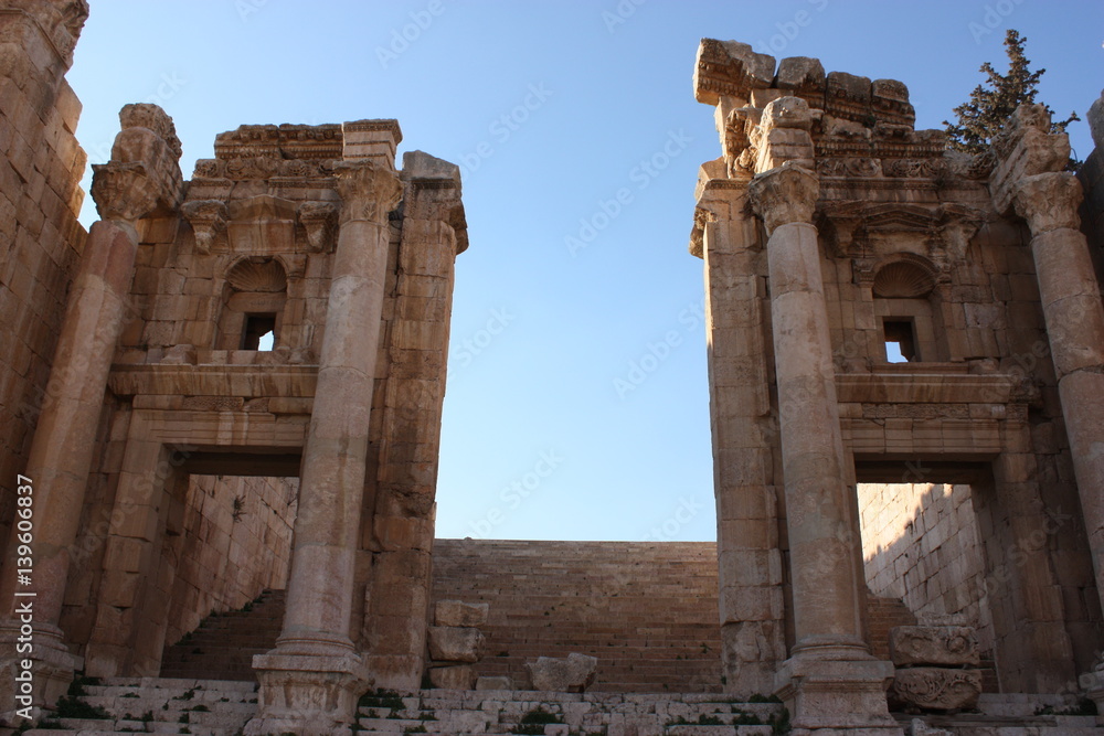 Nymphaeum in ancient city Jerash in Jordan, Middle East