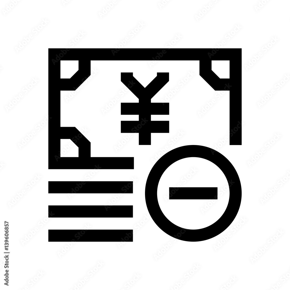 Fototapeta premium Japanese Yen mini line, icon