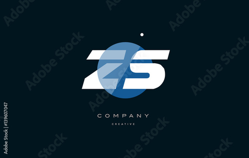 zs z s blue white circle big font alphabet company letter logo