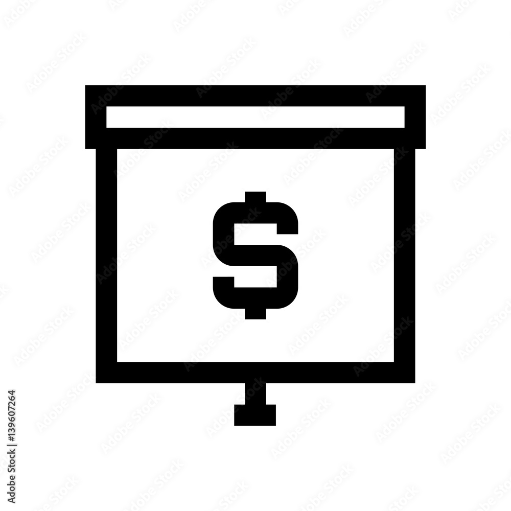 dollar mini line, icon dollar mini line, icon
