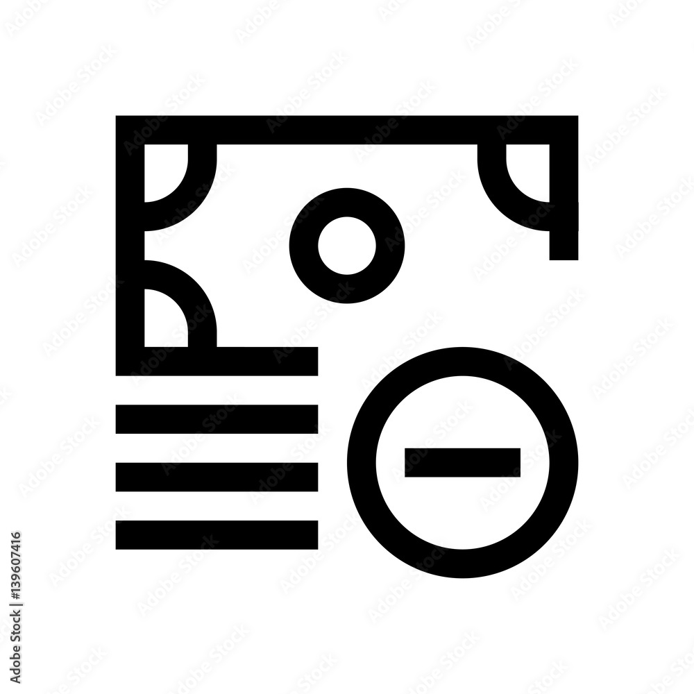Paper money mini line, icon Paper money mini line, icon