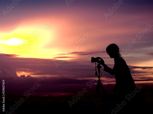 Shooting a backlit silhouette of visualization.