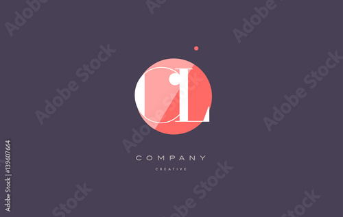 cl c l  retro vintage rhombus simple black white alphabet letter logo
