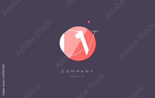 cv c v  retro vintage rhombus simple black white alphabet letter logo