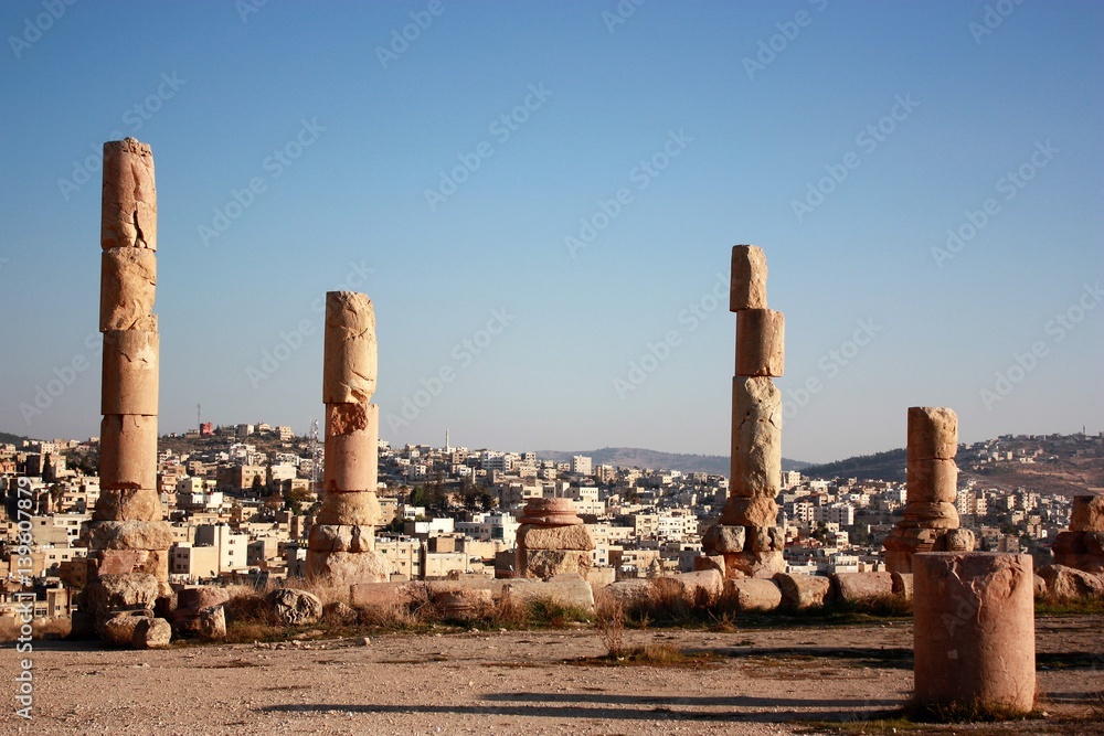 View to Ruins of ancient city Jerash in Jordan, Middle East