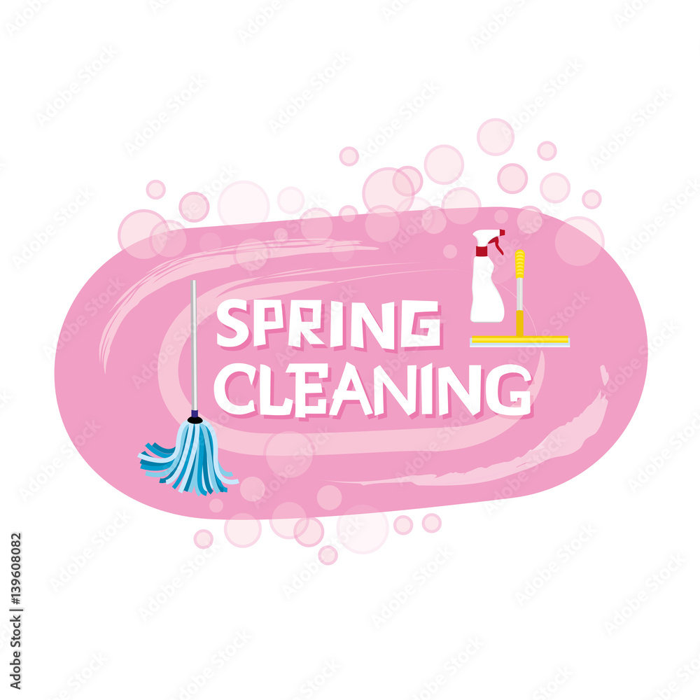 emblem for the cleaning service on a white background