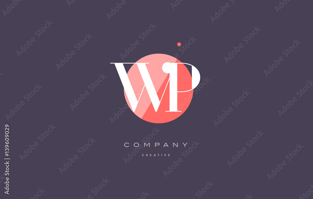 wp w p  retro vintage rhombus simple black white alphabet letter logo
