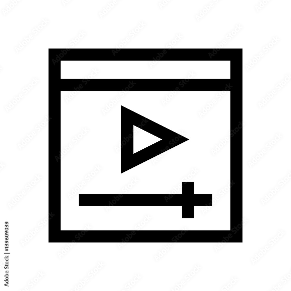 Video player mini line, icon Video player mini line, icon