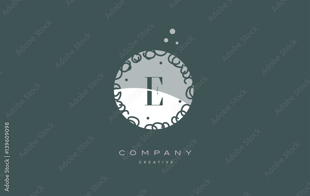 e monogram floral green alphabet company letter logo e monogram floral green alphabet company letter logo