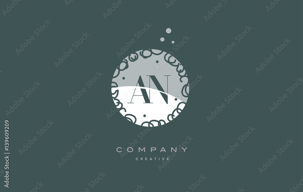 an a n monogram floral green alphabet company letter logo an a n monogram floral green alphabet company letter logo