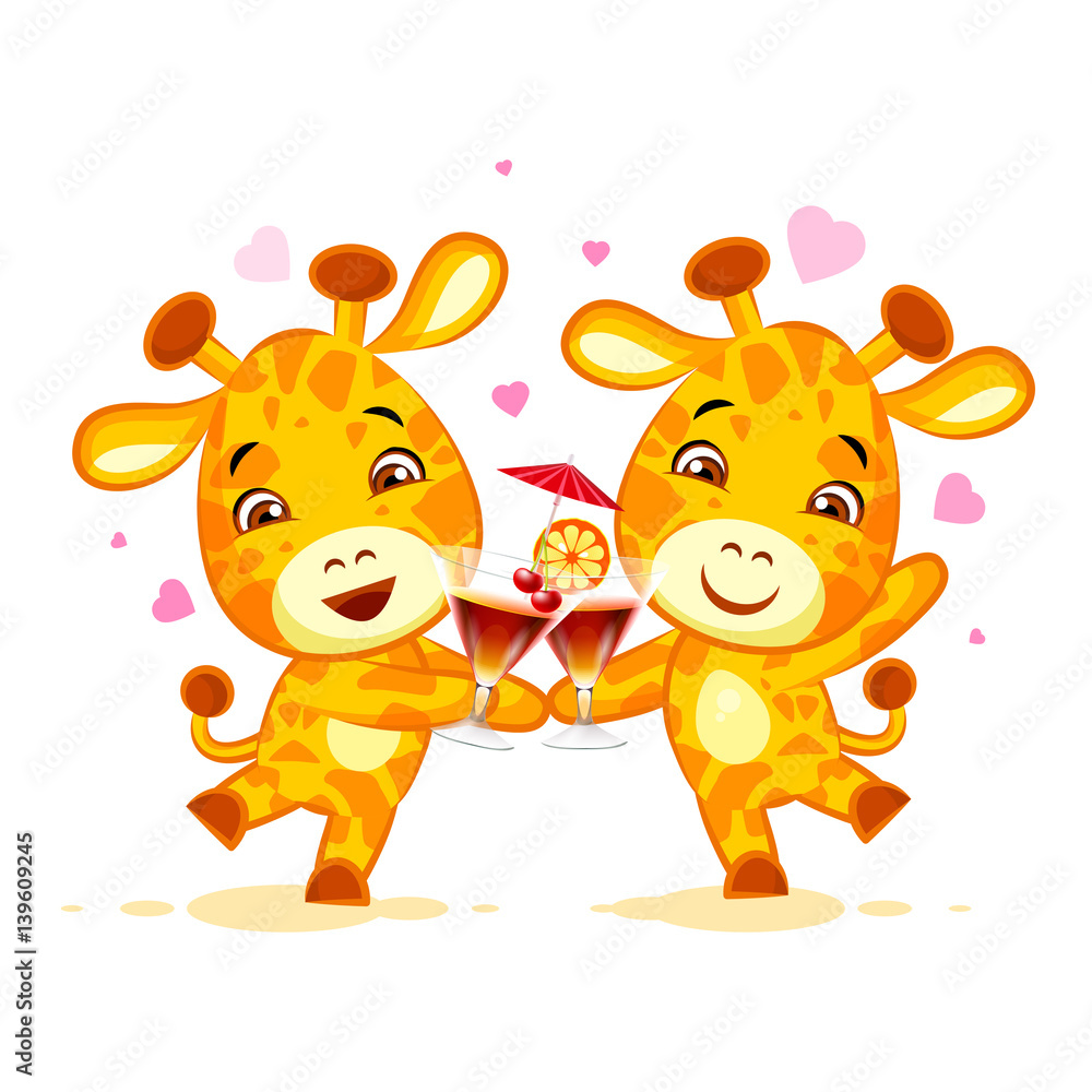 Emoji let have drink party character cartoon friends Giraffe sticker emoticon Emoji let have drink party character cartoon friends Giraffe sticker emoticon