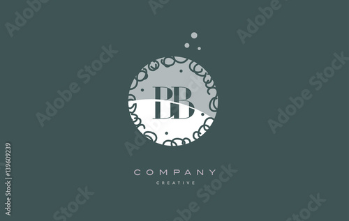 bb b b monogram floral green alphabet company letter logo