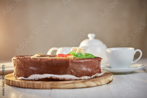 chocolate cake with marzipan