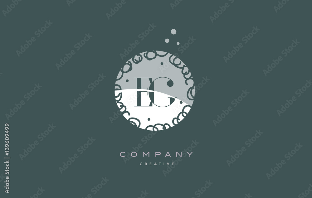 eg e g monogram floral green alphabet company letter logo eg e g monogram floral green alphabet company letter logo