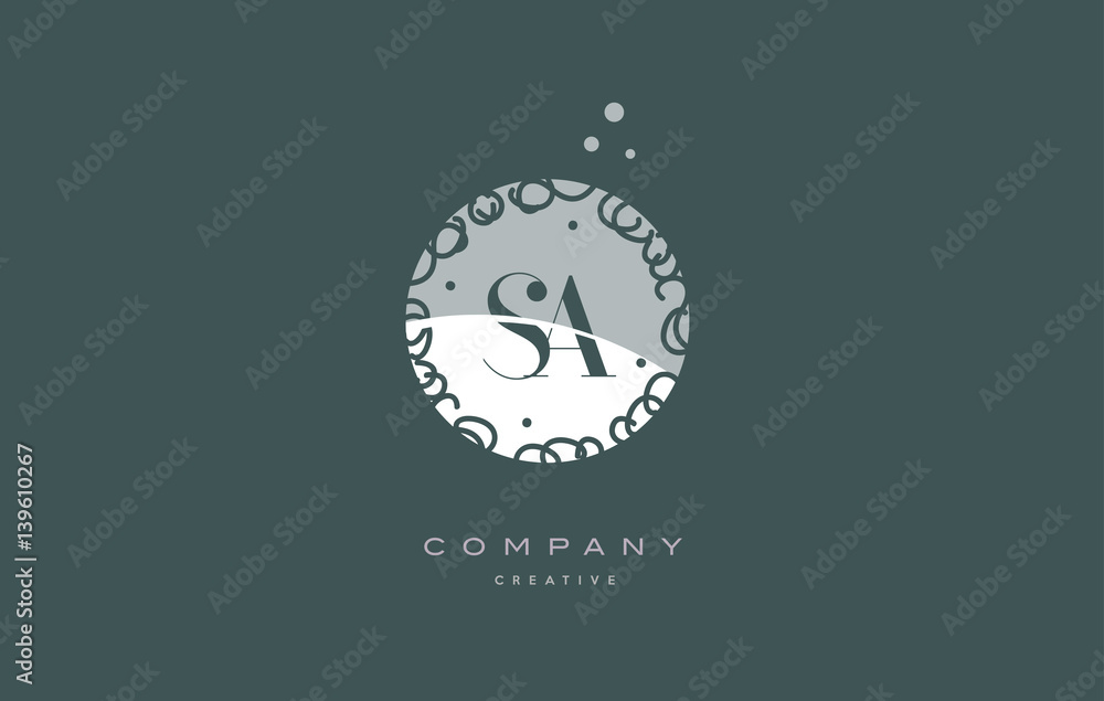 sa s a monogram floral green alphabet company letter logo sa s a monogram floral green alphabet company letter logo