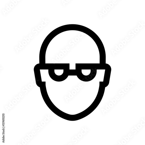 Male avatar mini line, icon