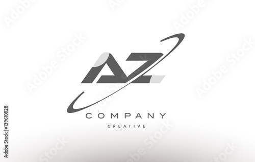 az a z  swoosh grey alphabet letter logo