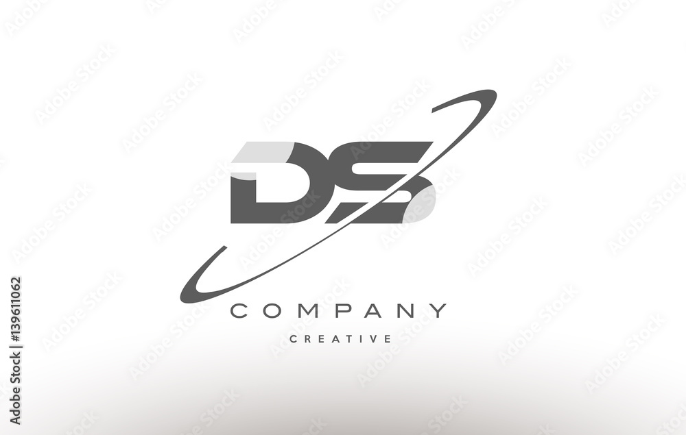 ds d s swoosh grey alphabet letter logo Stock Vector | Adobe Stock