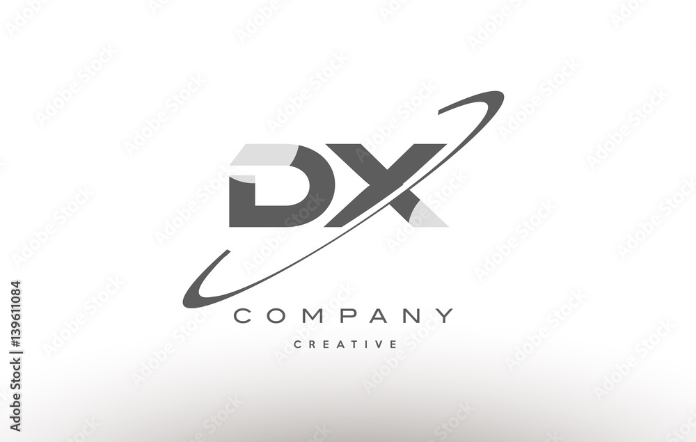 dx d x swoosh grey alphabet letter logo dx d x swoosh grey alphabet letter logo