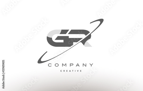 gr g r  swoosh grey alphabet letter logo