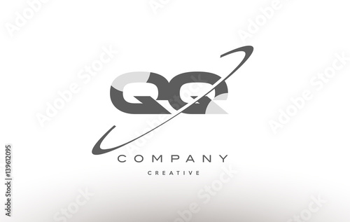 qq q q  swoosh grey alphabet letter logo