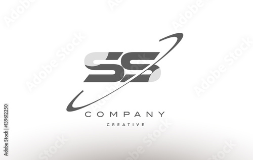 ss s s  swoosh grey alphabet letter logo