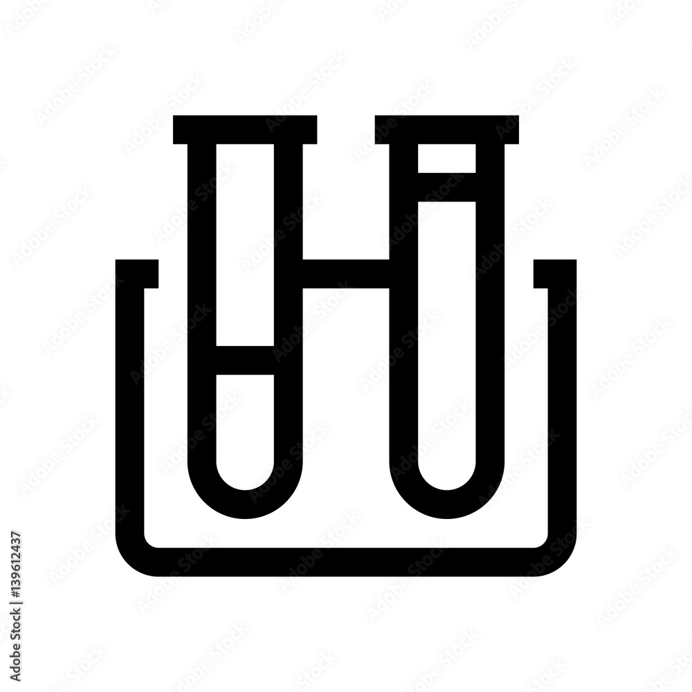Laboratory, test tubes mini line, icon Laboratory, test tubes mini line, icon