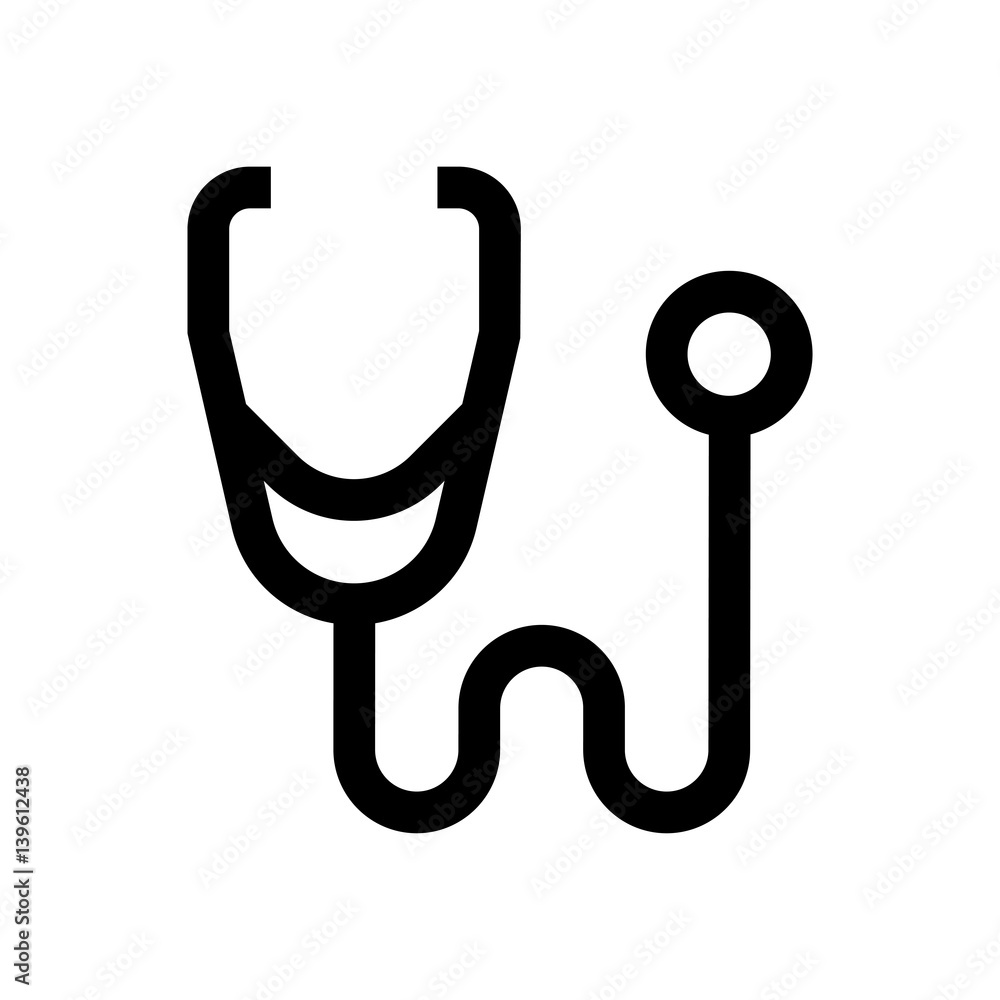 Stethoscope mini line, icon