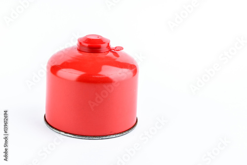 gas cylinder burner for tourism on a white background, advertising tourism, camping equipment