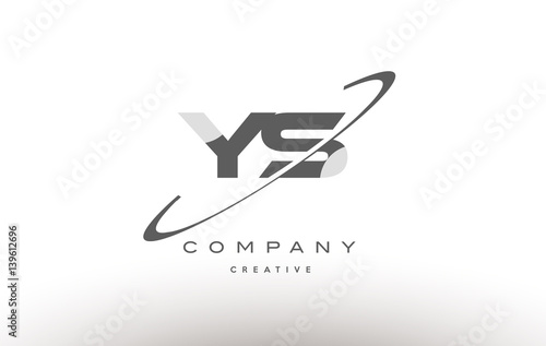 ys y s  swoosh grey alphabet letter logo