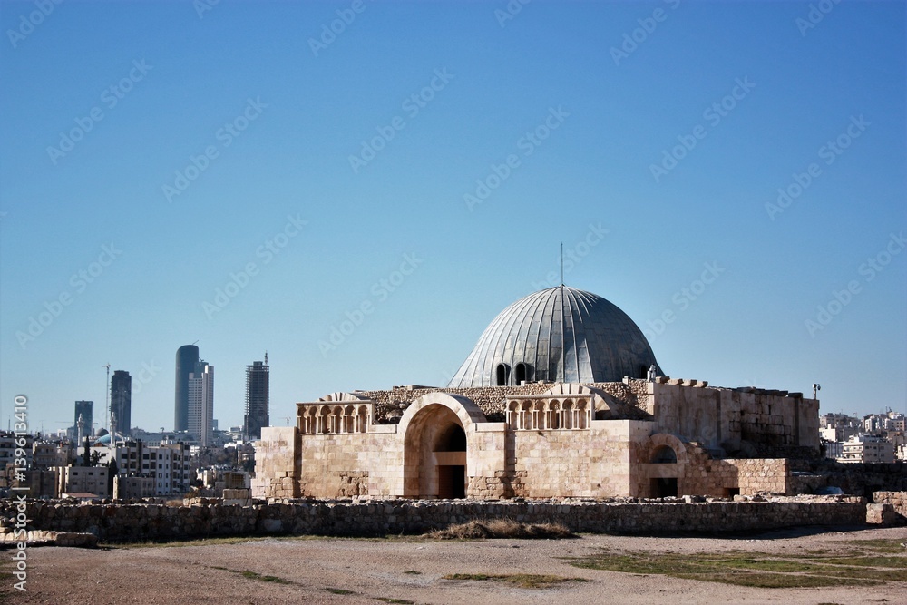 Umayyad Palace on the Citadel Hill in Amman in Jordan, Middle East