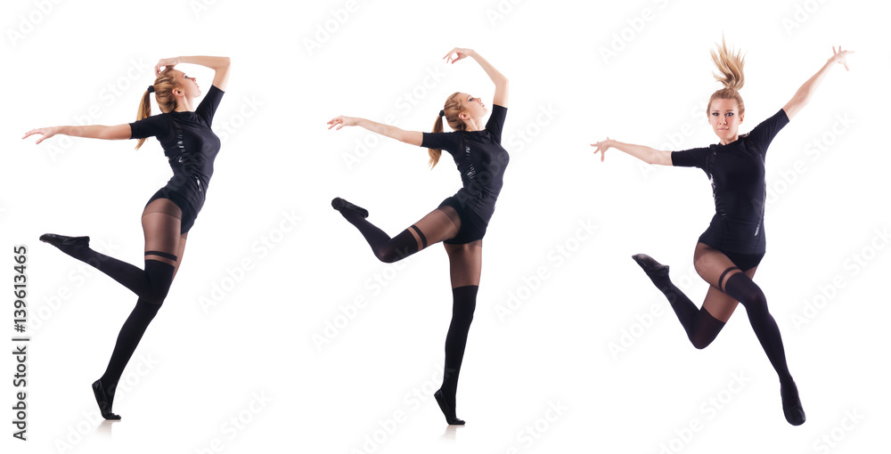 Woman dancing isolated on the white Woman dancing isolated on the white