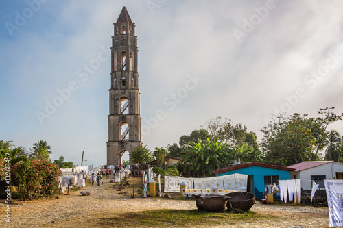 Sticker Observation tower of slaves in the valley of the sugar cane plantations of Trinidad