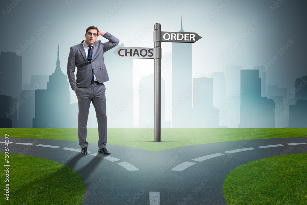 Businessman in difficult choice concept Businessman in difficult choice concept