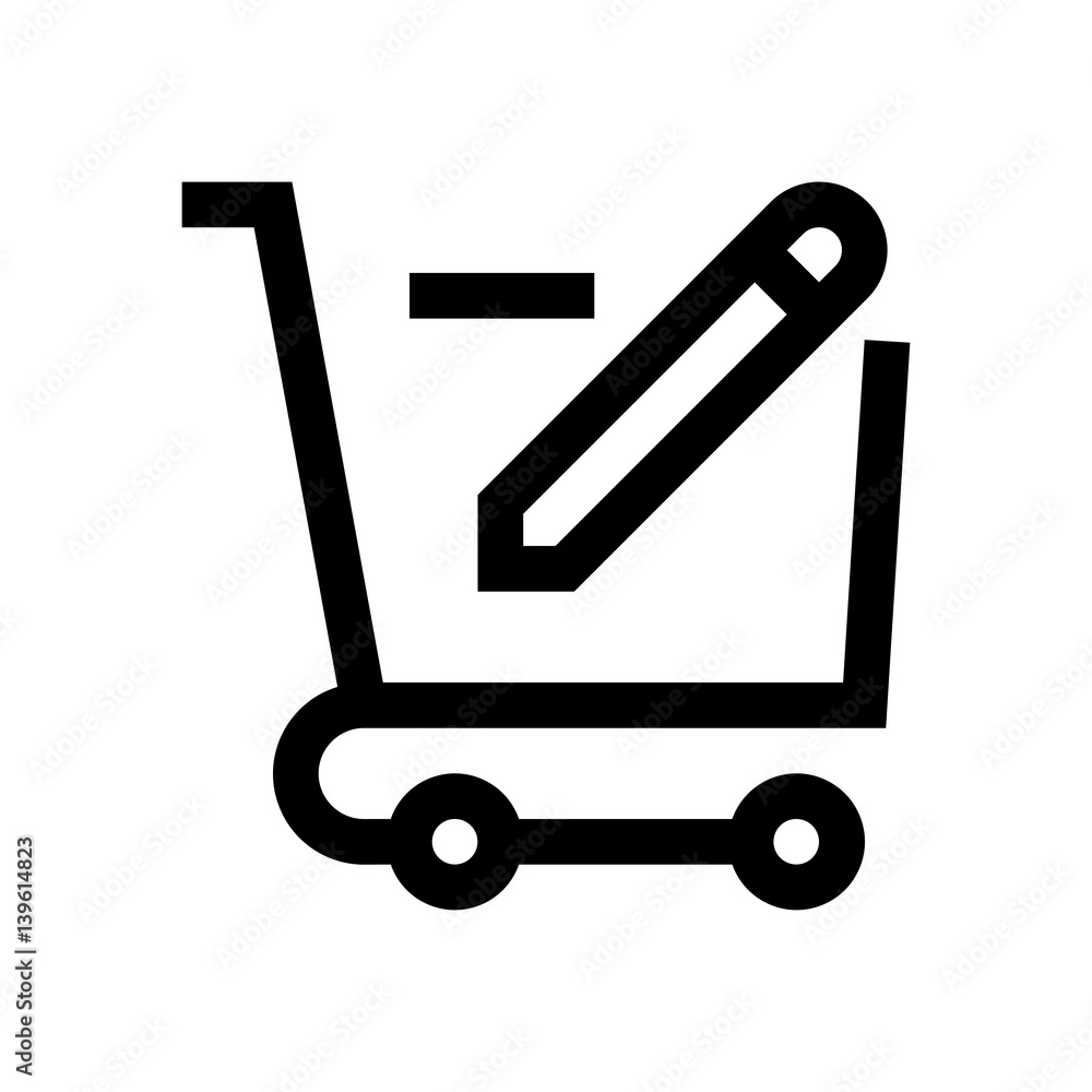 Shopping cart mini line, icon Shopping cart mini line, icon